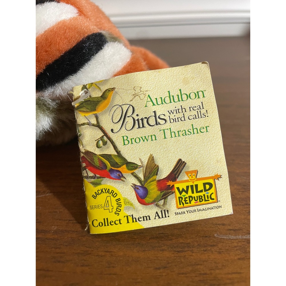 Wild Republic Audubon Birds Brown Thrasher Plush plays real Bird Call - Picture 2 of 6